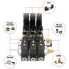 4V120-06 DC24V 12V AC220V AC110V 2 Positions 5 Way Quadruple Solenoid Valve Aluminum Base Fitting Mufflers Set 3 4 5 6 Stations 1Pcs (Color : AC110V 8mm fittings, Size : 7 Stations) view 4