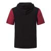 Generic Men'S Short Sleeve Hoodie Fashion Color Block Cotton Athletic Hooded T-Shirts Casual Muscle Workout Sweatshirts Pullover (X-Large,Wine Red) view 3