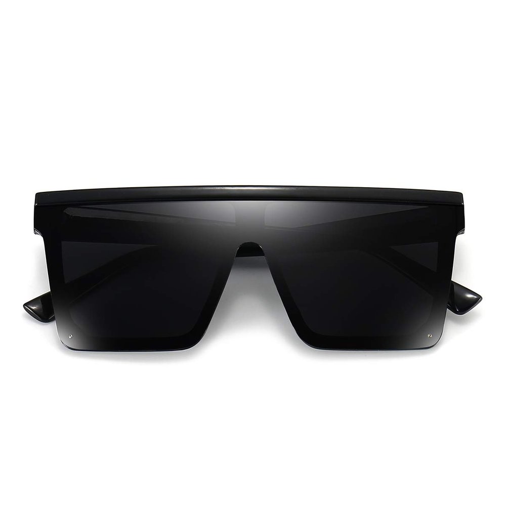 Dollger Square Oversized Sunglasses for Women Men Fashion Flat Top Big Frame Shades Matte Black