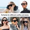Dollger Square Oversized Sunglasses for Women Men Fashion Flat Top Big Frame Shades Matte Black view 4