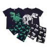 AMIMOJY Toddler Kids Summer Dress Short Sleeve Pajamas Cartoon Dinosaur T Shirts Tops Shorts Clothes Boy Girls Outfits 2Pcs, White view 3