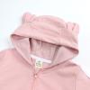AMIMOJY Toddler Boys Girls Outfits Hoodie Sweatshirt Baby Long Sleeve Bear's Ear Tops Pants Solid Color Tracksuit 2Pcs Set, 18-24Months, Pink view 2