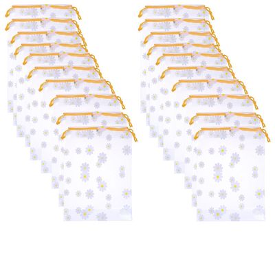 20 Pcs Waterproof Drawstring Bag Shoe Travel Pouches Luggage Clothes Organizer Bags Daisy Packaging Bags Frosted Storage Bags