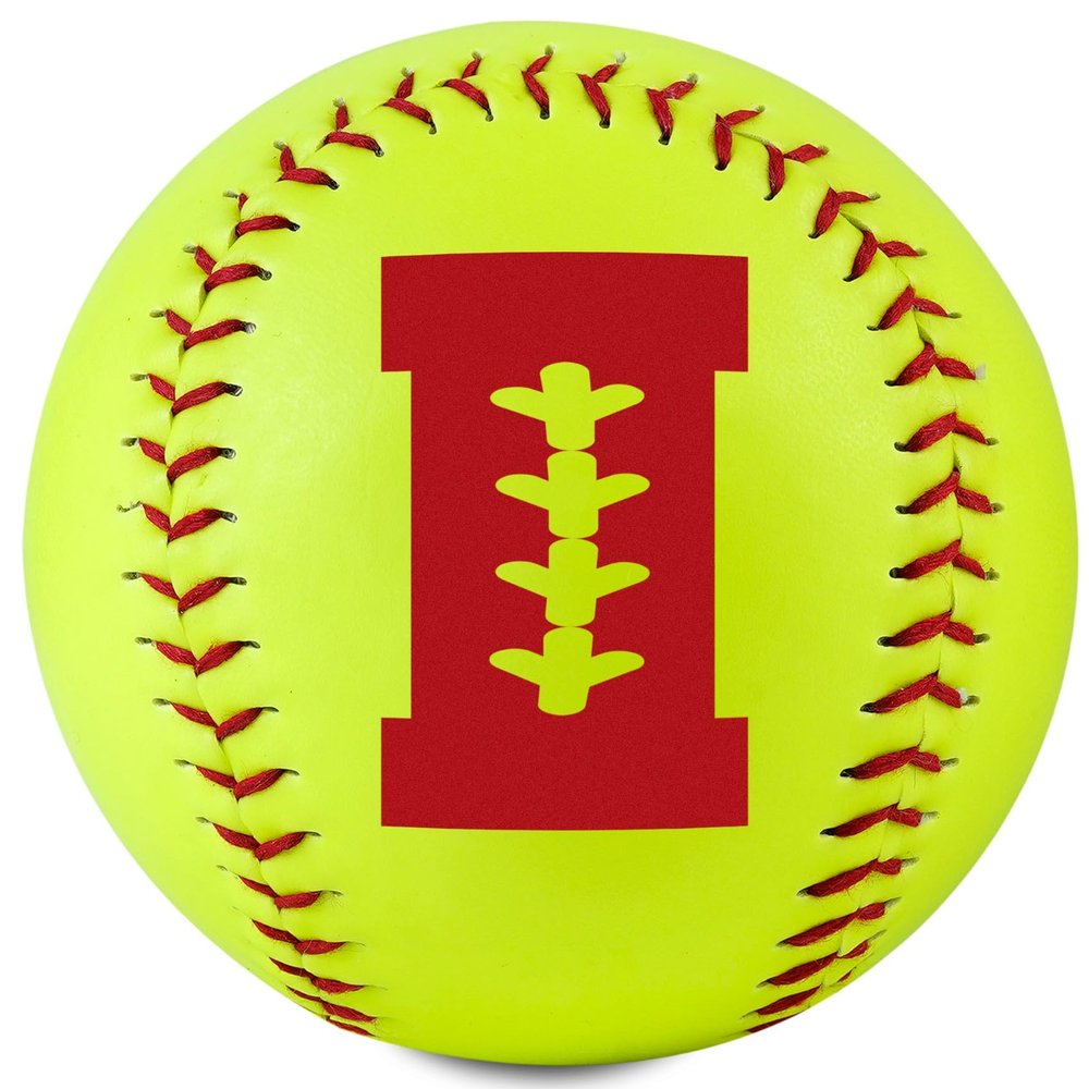 CybGene Initial Softball Gifts for Girls Teenager for Senior Night Birthday Graduation Christmas, Softball Ball for Team 12" - I