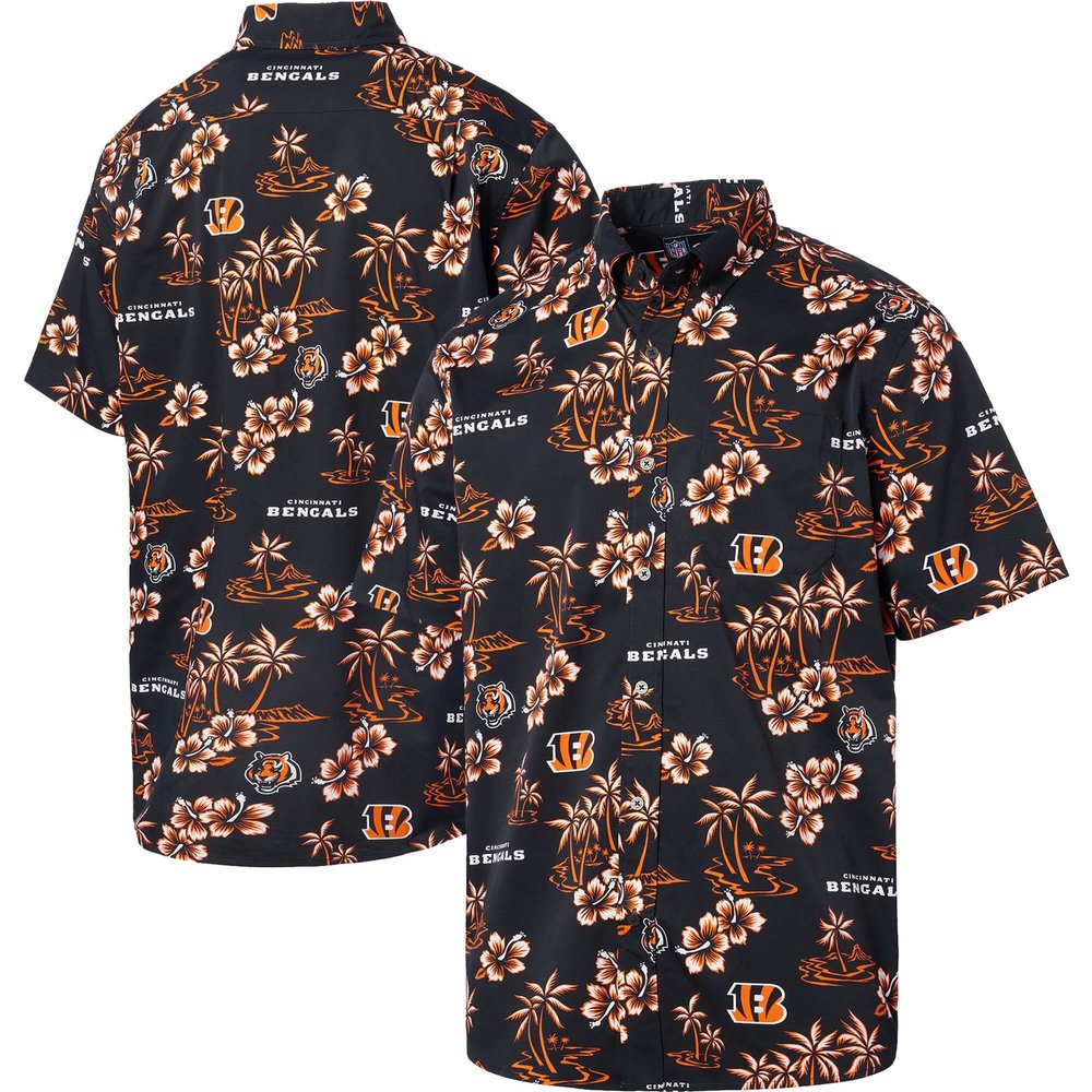 Reyn Spooner Men's Black Cincinnati Bengals Kekai Button-Up Shirt, XX-Large