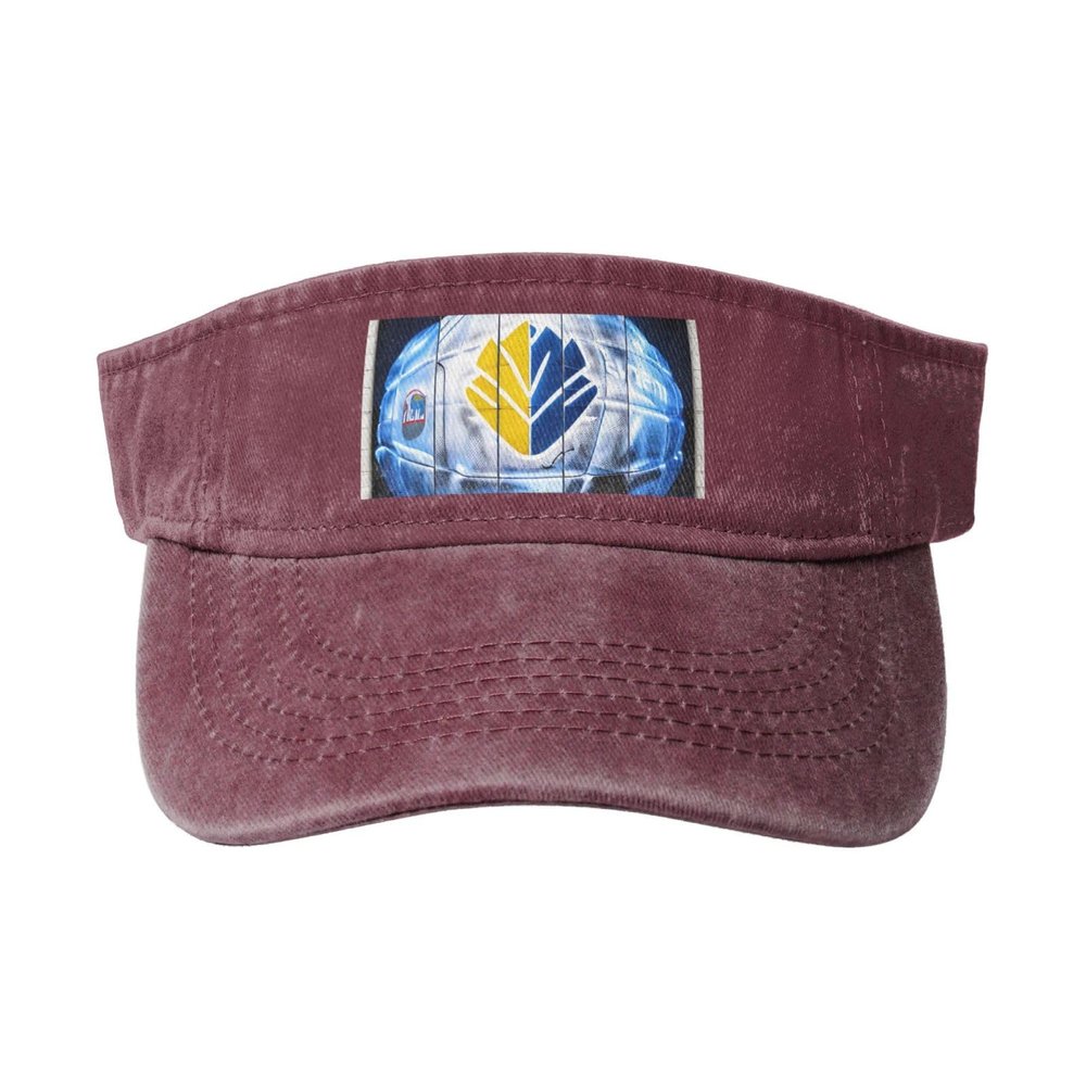 SSIMOO Ice Hockey Art Pattern Print Denim Sun Visor Cap Versatile Unisex Design,for Outdoor Activities and Daily Wear, One Size-Large
