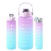 Amoo Water Bottle 3Pcs Set, Sports Water Bottles with Time Label, Motivational Water Bottles, 2 L + 900ml + 300ml, Leak-Proof Gym Bottle BPA-Free Water Bottle with Straw for Women and Men (Purple) view 1