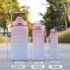 Amoo Water Bottle 3Pcs Set, Sports Water Bottles with Time Label, Motivational Water Bottles, 2 L + 900ml + 300ml, Leak-Proof Gym Bottle BPA-Free Water Bottle with Straw for Women and Men (Purple) view 4
