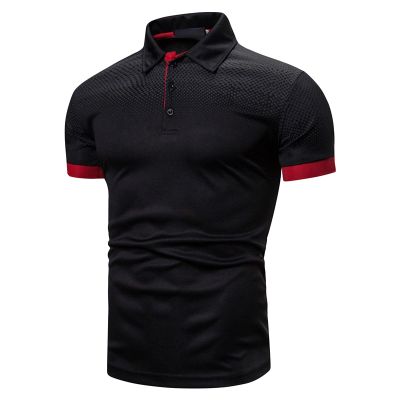 Generic Men's Polo Shirts Print Short Sleeve Cotton Golf Shirt Casual Collared Shirt Lightweight Workout Shirts with 3 Buttons (X-Large,Black)