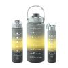 Amoo Water Bottle 3Pcs Set, Sports Water Bottles with Time Label, Motivational Water Bottles, 2 L + 900ml + 300ml, Leak-Proof Gym Bottle BPA-Free Water Bottle with Straw for Women and Men (Gray) view 1