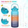 Amoo Water Bottle 3Pcs Set, Sports Water Bottles with Time Label, Motivational Water Bottles, 2 L + 900ml + 300ml, Leak-Proof Gym Bottle BPA-Free Water Bottle with Straw for Women and Men (Gray) view 4