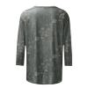 3/4 Sleeve T Shirts for Women Printed Crewneck Cute Summer Tops 2025 Shirts Elegant Floral Blouses Spring Long Tunics or Tops to Wear with Leggings S-3Xl 3/4 Sleeve Tops for Women Light Gray view 3