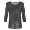 3/4 Sleeve T Shirts for Women Printed Crewneck Cute Summer Tops 2025 Shirts Elegant Floral Blouses Spring Long Tunics or Tops to Wear with Leggings S-3Xl 3/4 Sleeve Tops for Women Light Gray view 4