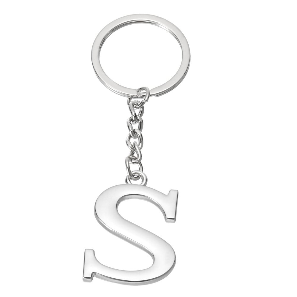 PATIKIL Initial Letter Keychain, Letter S Key Chain DIY Pendant Key Ring Bag Backpack Decor for Men Women Party Gifts Favors, Silver