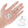 PATIKIL Initial Letter Keychain, Letter S Key Chain DIY Pendant Key Ring Bag Backpack Decor for Men Women Party Gifts Favors, Silver view 4
