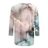 3/4 Sleeve T Shirts for Women Crew Neck Printed Casual Tops 2025 Cute Summer Shirts Three Quarter Sleeve Floral Spring Blouses Fashion Tunic Tops Business Outfits S-3Xl 3/4 Sleeve Tops for Women Pink view 3