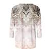 3/4 Sleeve T Shirts for Women Printed Crewneck Cute Summer Tops 2025 Casual Shirts Three Quarter Sleeve Floral Spring Blouses Fashion Tunic Tops Business Outfits S-3Xl 3/4 Sleeve Tops for Women Khaki view 4
