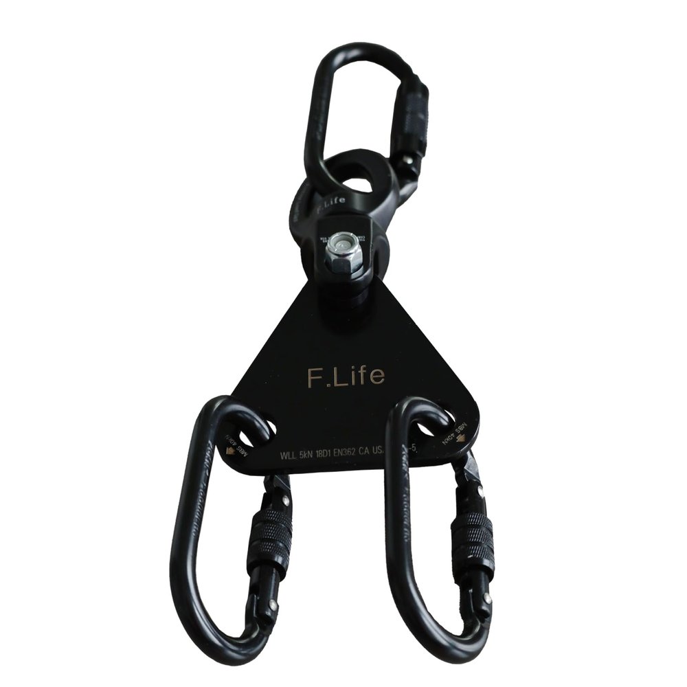 Aerial Trapeze Hardware Rotation For Straps Or yoga Hammock Lyra Hoop Two Point Apparatus Hanging From a Single Rig Point spin (Black set 2)