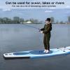 Makamsui Inflatable Stand Up Paddle Board with Accessories, Paddleboard, Single Layer PVC Paddle Board with Carry Bag, Hand Pump, Retractable Propeller, Removable Fin for Adults & Youth Blue view 4