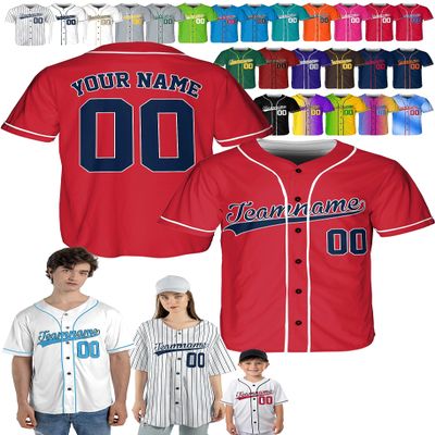 Custom Baseball Jerseys - Personalized Baseball Shirts for Men, Women, Boys, and Girls - Customized Team Uniforms for Sports Fans, Teams, Events, Gifts - Add Your Name, Number, Logo