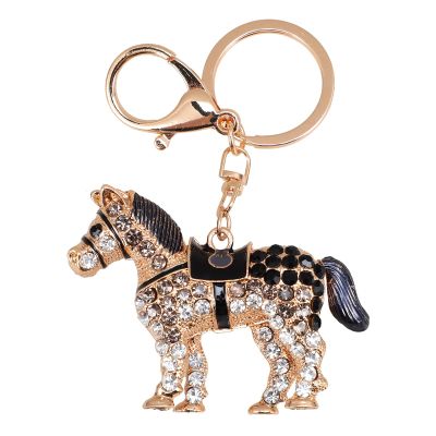 VALICLUD Horse Rhinestone Keychain Alloy Pendant Decorative Key Ring Stylish Bag Charm for Women Handbags and Backpacks
