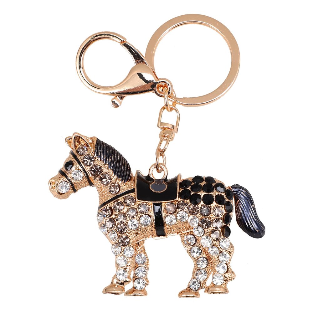 VALICLUD Horse Rhinestone Keychain Alloy Pendant Decorative Key Ring Stylish Bag Charm for Women Handbags and Backpacks