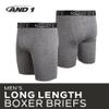 AND1 Mens Boxer Briefs - 6 Pack Platinum Performance Long Leg Boxer Briefs with Pouch - Boxers for Men, 9" Inseam (S-3XL), Size Small, Black/Red/Shadow/Charcoal Heather/Black view 3