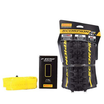 Pirelli Scorpion Race Enduro M Mountain Bicycle Tire (29" x 2.5) for Off-Road Adventures, Tubeless Ready, SmartEVO DH, DualWall, Black, 60 TPI (1 Tire and 1 SmarTube)