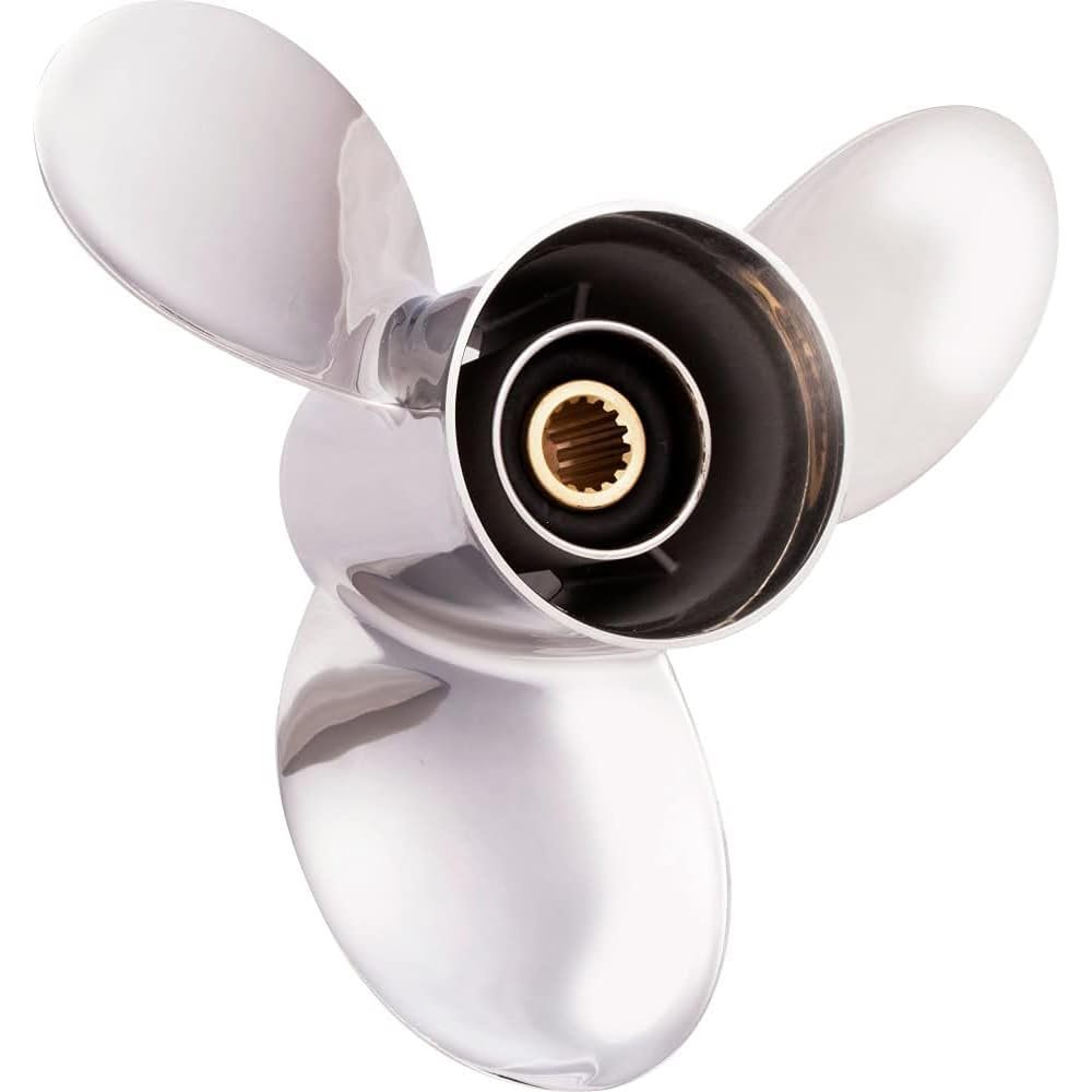 Rareelectrical New Stainless Steel Propeller Compatible with Yamaha 4 Stroke 15 Spline 80 50-140 Hp for Years 1999-2002 by Part Number 3441-138-13 Diameter 13.75" X 13" Pitch X 15-Spline 3 Blades Rh