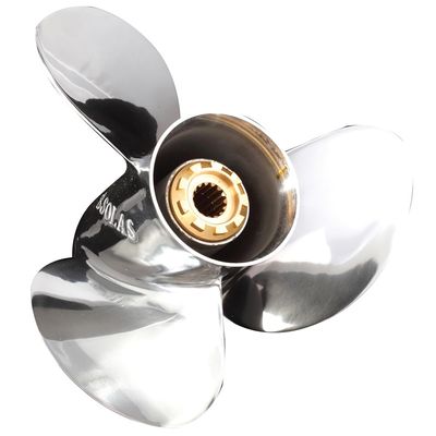 Rareelectrical New Stainless Steel Propeller Compatible with Yamaha 2 Stroke C60 / E60 15 Spline 60 1992-2005 688-45932-60-00 688-45932-60-98 Mar-Pntn3-V4-13 Diameter 13.75" X 13" Pitch X 15-Spline 3