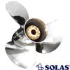 Rareelectrical New Stainless Steel Propeller Compatible with Yamaha 2 Stroke C60 / E60 15 Spline 60 1992-2005 688-45932-60-00 688-45932-60-98 Mar-Pntn3-V4-13 Diameter 13.75" X 13" Pitch X 15-Spline 3 view 2