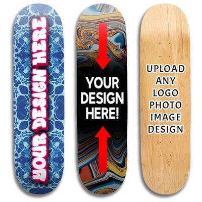 VulgrCo Custom Personalize Your Own Skateboard 31" X 8" Customized Upload Your Own Image Wall Art Skateable