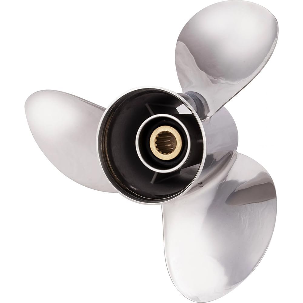 Rareelectrical New Stainless Steel Propeller Compatible with Yamaha 2 Stroke 15 Spline 200 130-300 Hp 1984-2013 by 3532-143-17 68G-45972-00-00 6K1-45978-02-98 Diameter 14.25" X 17" Pitch X 15-Spline