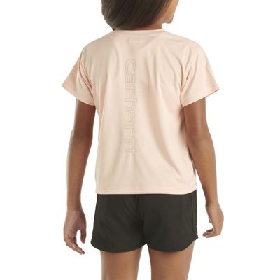 Carhartt Kid's CA7034 Force Sun Defender Short-Sleeve T-Shirt - Girl - 3 Toddler - Tropical Peach