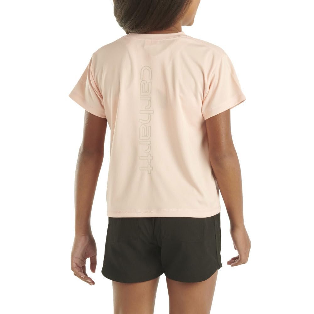 Carhartt Kid's CA7034 Force Sun Defender Short-Sleeve T-Shirt - Girl - 3 Toddler - Tropical Peach