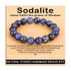 AD Beads Handmade Gemstone Stretch Elastic Bracelet Crystal Healing Reiki Nature's Beauty and Spiritual Essence Unisex (12mm, Blue Sodalite) view 1