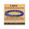 AD Beads Handmade Gemstone Stretch Elastic Bracelet Crystal Healing Reiki Nature's Beauty and Spiritual Essence Unisex (12mm, Lapis Lazuli) view 1
