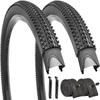 2 Pack Bike Tires 26"x2.125" with Tubes AV 32mm Schrader Valves Suitable for 26x1.75/1.95/2.125 for Mountain City Urban Trail Road Park (26x2.125-2 Tires 2 Tubes 2 levers) view 1