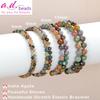 AD Beads Handmade Gemstone Stretch Elastic Bracelet Crystal Healing Reiki Nature's Beauty and Spiritual Essence Unisex (8mm, Indian Agate) view 2