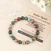 AD Beads Handmade Gemstone Stretch Elastic Bracelet Crystal Healing Reiki Nature's Beauty and Spiritual Essence Unisex (8mm, Indian Agate) view 3