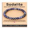 AD Beads Handmade Gemstone Stretch Elastic Bracelet Crystal Healing Reiki Nature's Beauty and Spiritual Essence Unisex (6mm, Blue Sodalite) view 1