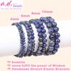 AD Beads Handmade Gemstone Stretch Elastic Bracelet Crystal Healing Reiki Nature's Beauty and Spiritual Essence Unisex (6mm, Blue Sodalite) view 2