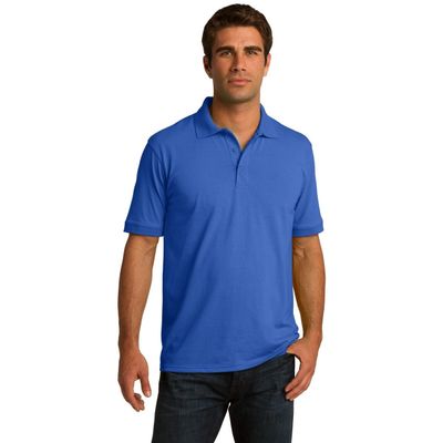 Clothe Co. Mens Short Sleeve Performance Cotton Blend Polo Shirt, Royal, 3XL