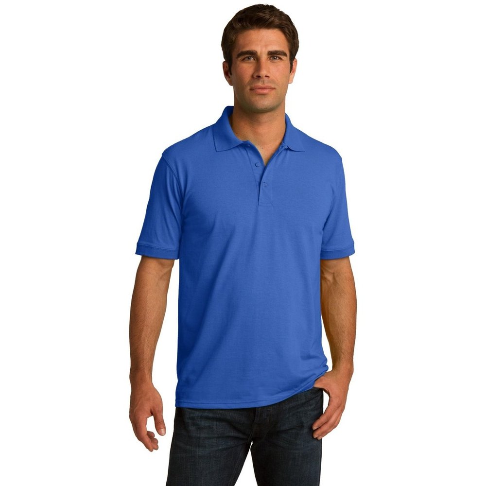 Clothe Co. Mens Short Sleeve Performance Cotton Blend Polo Shirt, Royal, 3XL