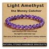 AD Beads Handmade Gemstone Stretch Elastic Bracelet Crystal Healing Reiki Nature's Beauty and Spiritual Essence Unisex (6mm, Purple Amethyst) view 1