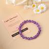 AD Beads Handmade Gemstone Stretch Elastic Bracelet Crystal Healing Reiki Nature's Beauty and Spiritual Essence Unisex (6mm, Purple Amethyst) view 3