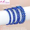 AD Beads Handmade Gemstone Stretch Elastic Bracelet Crystal Healing Reiki Nature's Beauty and Spiritual Essence Unisex (4mm, Lapis Lazuli) view 2