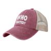 LAZHUNA Who Farted Hat Washed Cotton Mesh Cap Trucker Hats Baseball Caps Summer Dad Hat Red view 2