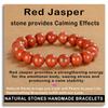 AD Beads Handmade Gemstone Stretch Elastic Bracelet Crystal Healing Reiki Nature's Beauty and Spiritual Essence Unisex (10mm, Red Jasper) view 1