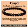 AD Beads Handmade Gemstone Stretch Elastic Bracelet Crystal Healing Reiki Nature's Beauty and Spiritual Essence Unisex (6mm, Black Onyx) view 1